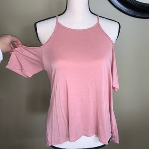 Pink off the shoulder shirt sleeves, small